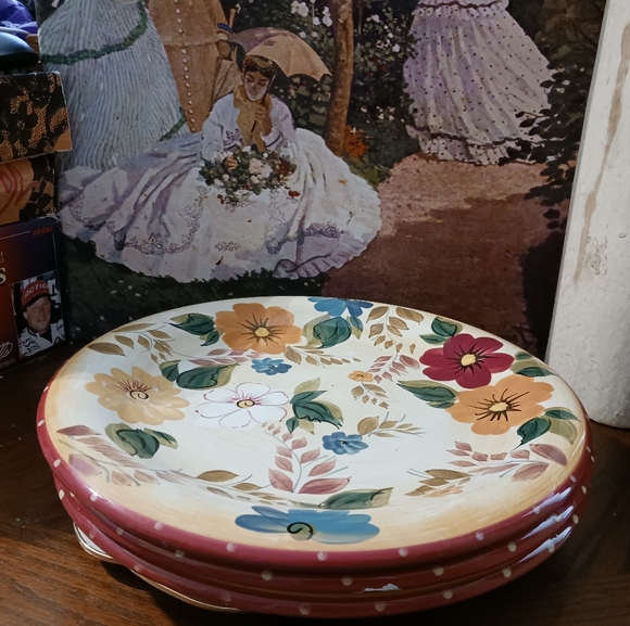 🌇Sunset Bouquet 3 HandPainted Floral Design Oneida Vintage Dinner Plate.💐🌹 - Picture 14 of 16